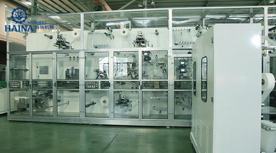 HAINA Remote Control 380V 50HZ 2.2m3/Min T Shape Diaper Production Machine